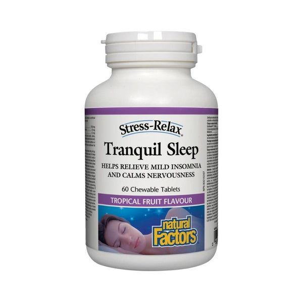 Natural Factors Tranquil Sleep (Tropical Fruit Flavour) - 60 Chewable Tablets