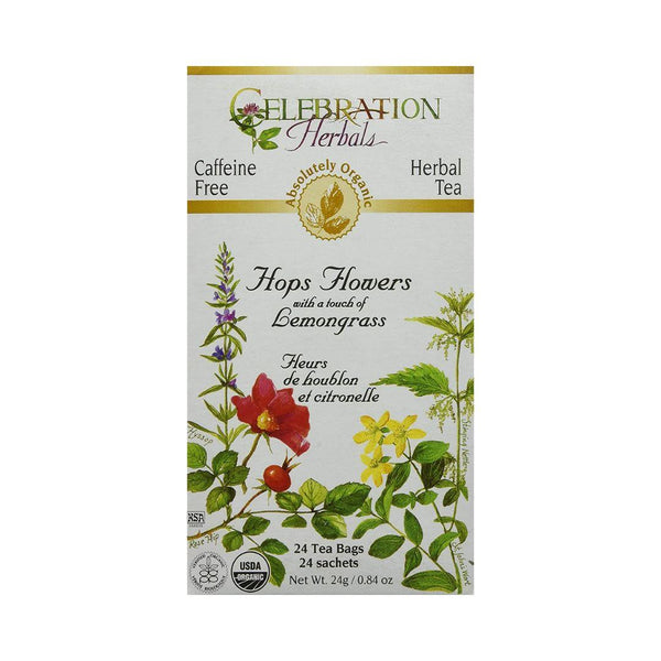 Celebration Herbals Hops Flower Tea (with a touch of Lemongrass) - 24 Tea Bags