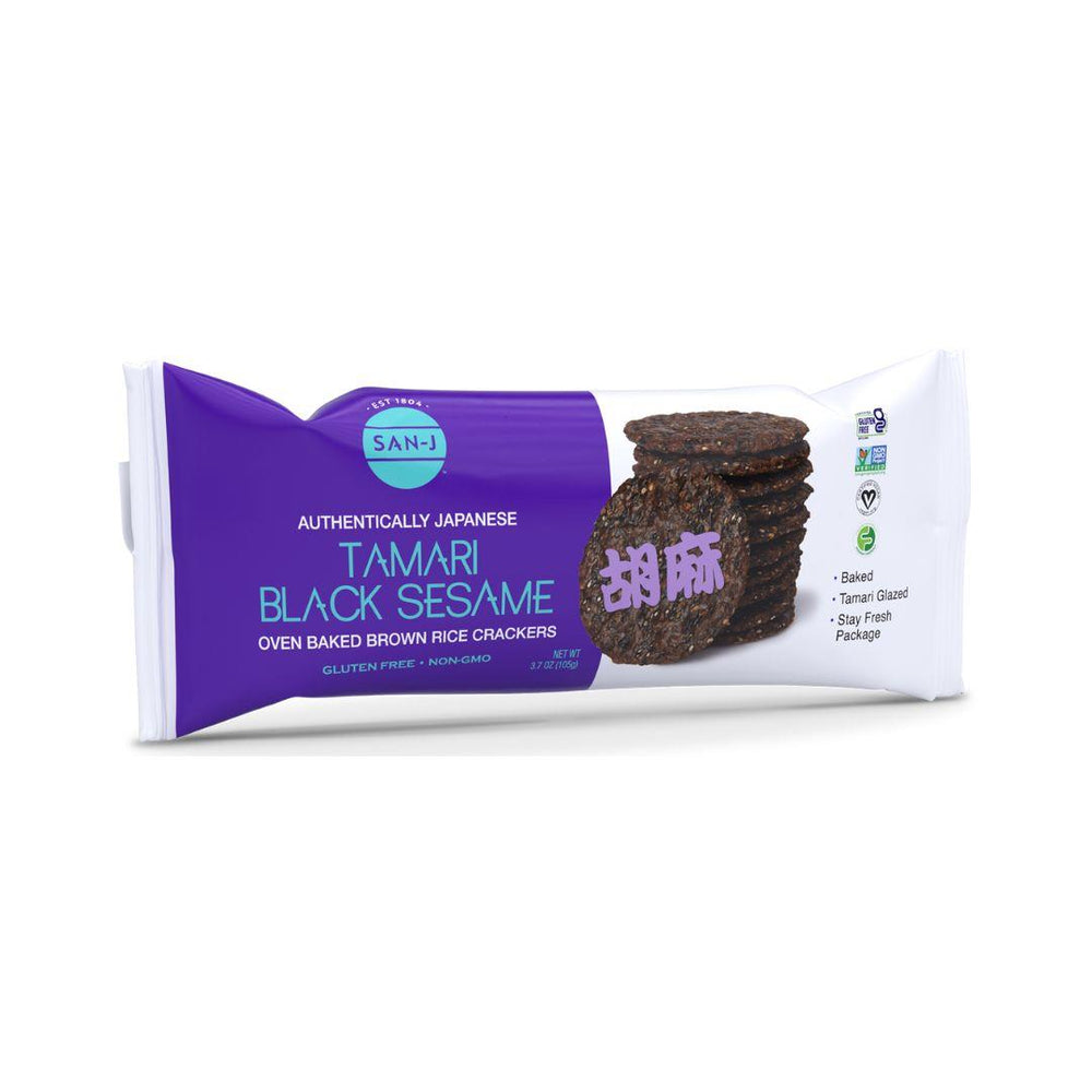 San-J Tamari Black Sesame Crackers - 105 g