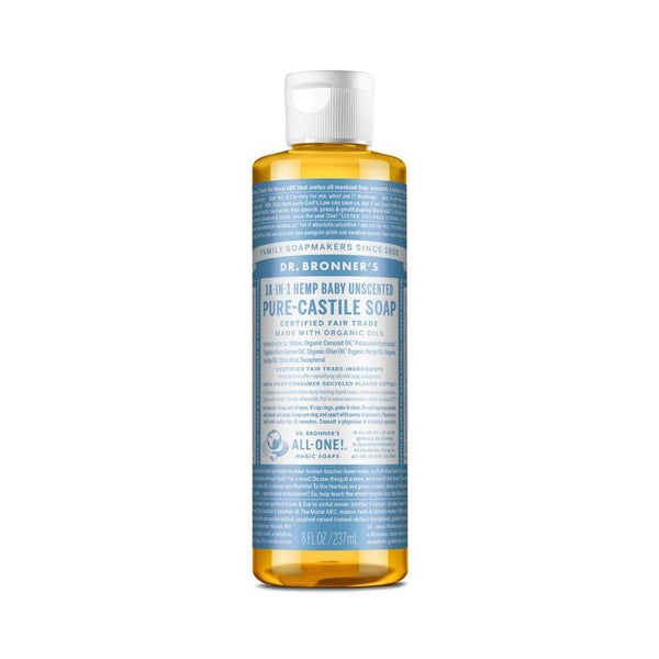Dr. Bronner's Pure-Castile Liquid Soap (Baby Unscented) - 237 mL