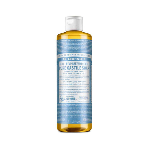 Dr. Bronner's Pure-Castile Liquid Soap (Baby Unscented) - 473 mL