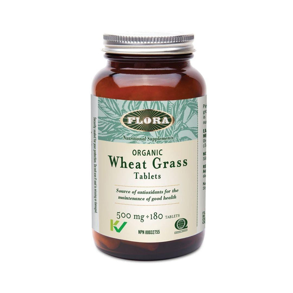 Flora Organic Wheat Grass Tablets 500 mg - 180 Tablets