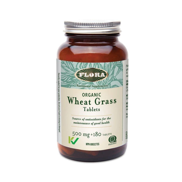 Flora Organic Wheat Grass Tablets 500 mg - 180 Tablets