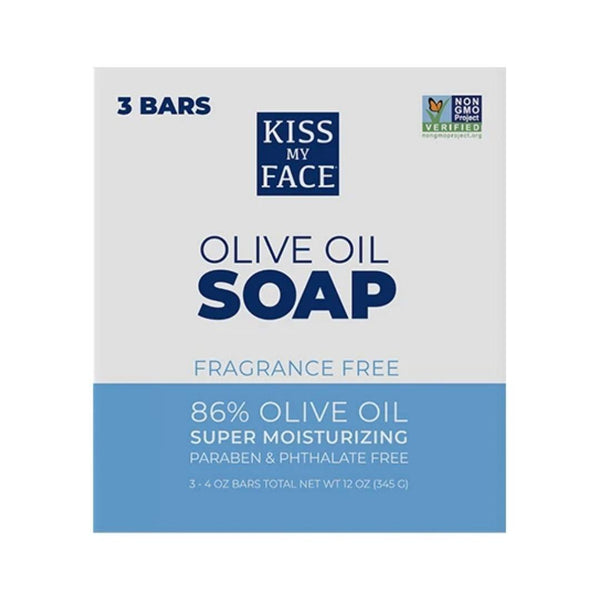 Kiss My Face Olive Oil Soap Fragrance Free - 3 Bars