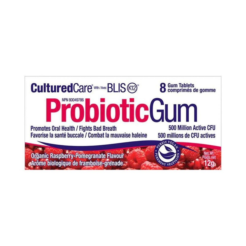 Cultured Care Probiotic Gum (Raspberry-Pomegranate) - 12 g