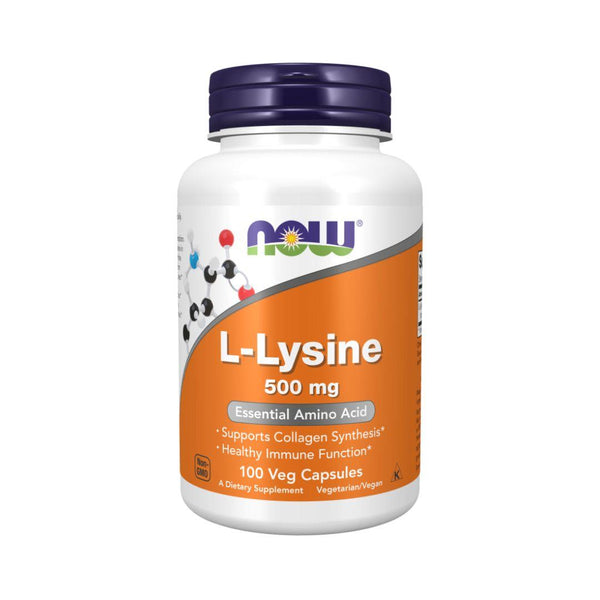 Now L-Lysine (500 mg) - 100 Vegetarian Capsules