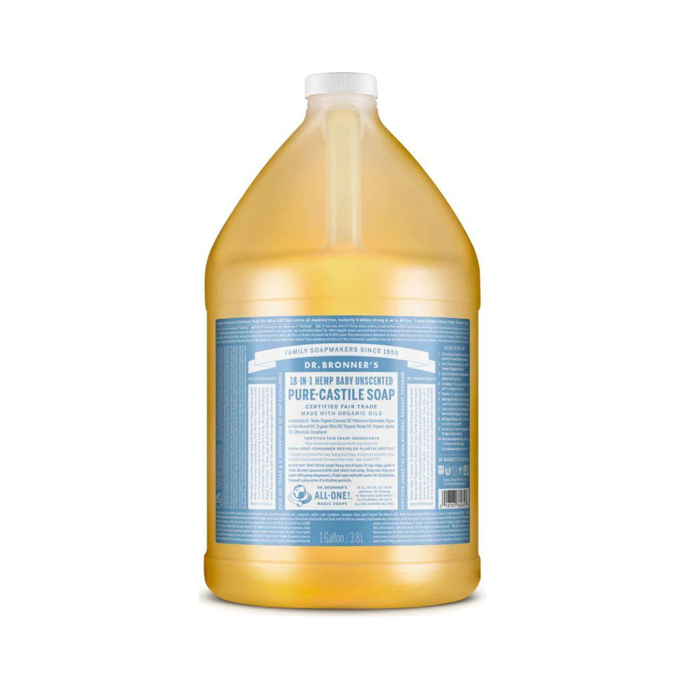 Dr. Bronner's Pure-Castile Liquid Soap (Baby Unscented) - 3.7 L