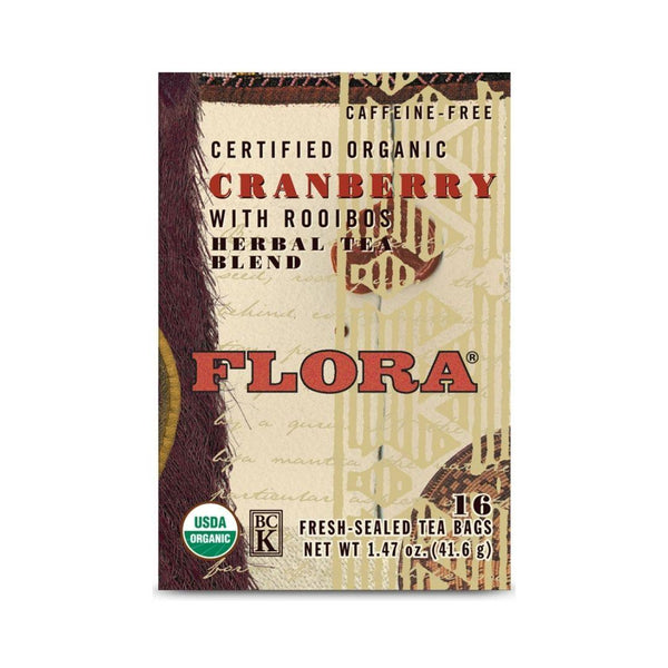 Flora Organic Cranberry Tea with Rooibos - 16 Tea Bags