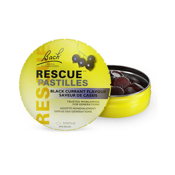 Bach Rescue Pastilles Black Currant Flavour - 35 Pastilles