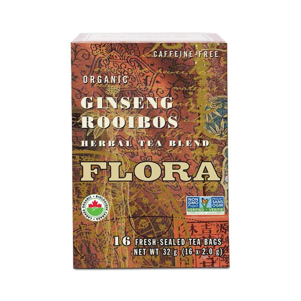 Flora Organic Ginseng Rooibos Tea - 16 Tea Bags