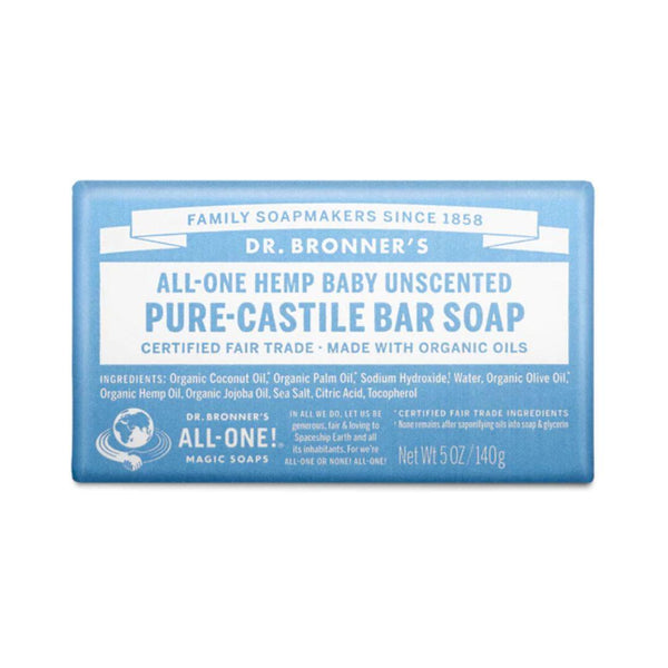 Dr. Bronner's Pure-Castile Soap Bar (Baby Unscented) - 140 g