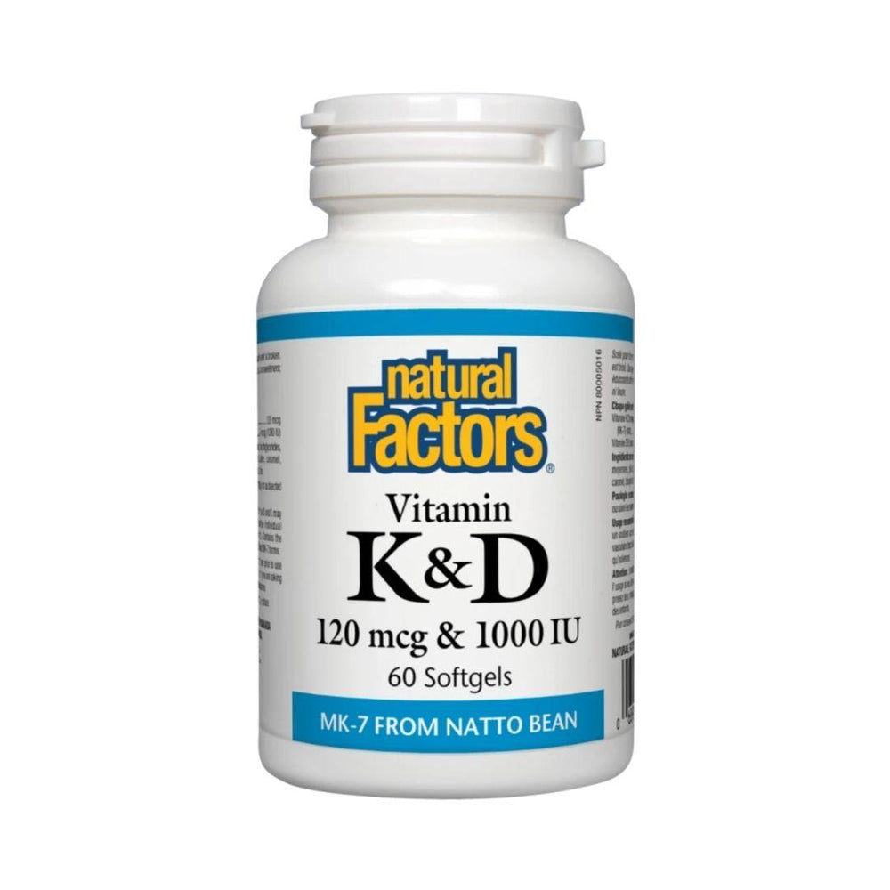 Natural Factors Vitamin K & D - 60 Softgels