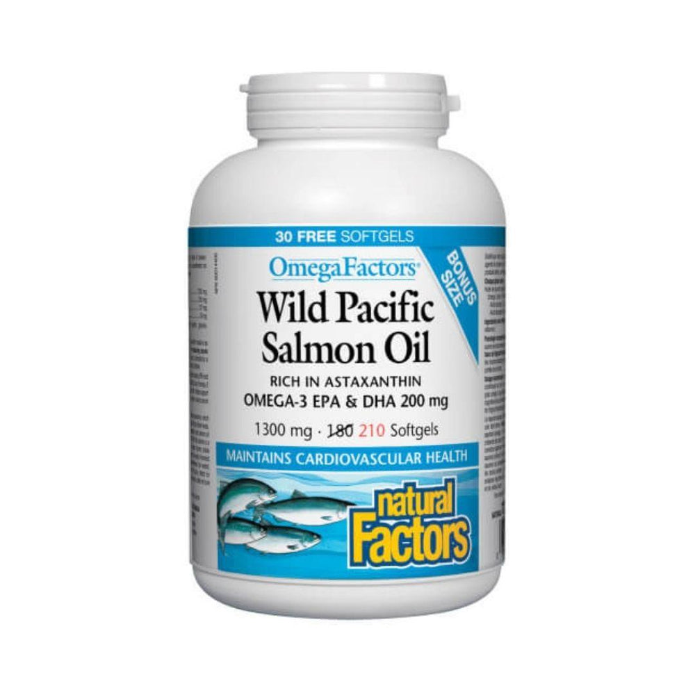 Natural Factors Wild Pacific Salmon Oil 1000 mg - 210 Softgels
