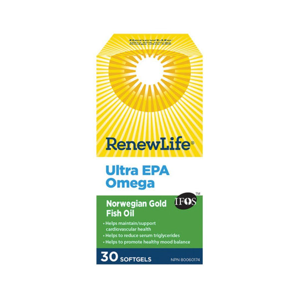 Renew Life Ultra EPA Norwegian Gold, Fish Oil and Omega 3’s - 30 softgels