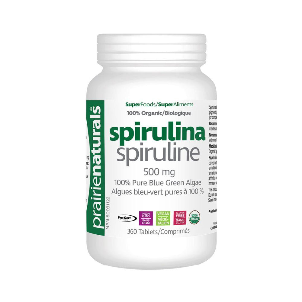 Prairie Naturals Spirulina (500 mg) - 360 Tablets