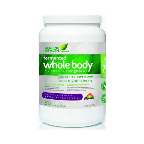 Genuine Health Fermented Whole Body Nutrition with Greens+ (Natural Acai Mango) - 517 g