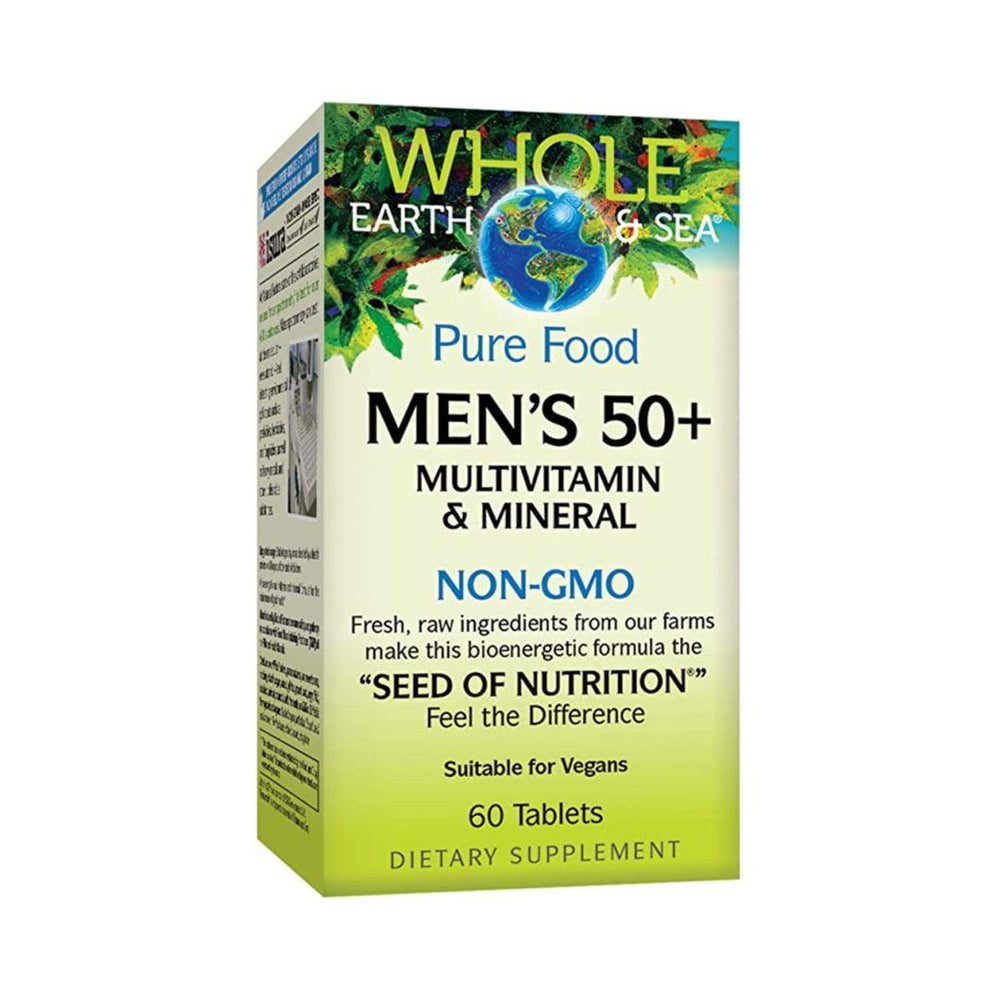 Natural Factors Whole Earth & Sea Mens 50+ Multivitamin 60 Tablets