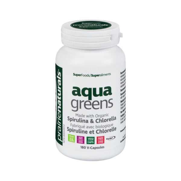 Prairie Naturals Aqua Greens (Spirulina & Chlorella) - 180 V-Capsules