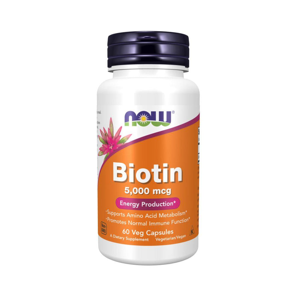 Now Biotin (5000 mcg) - 60 Vegetarian Capsules