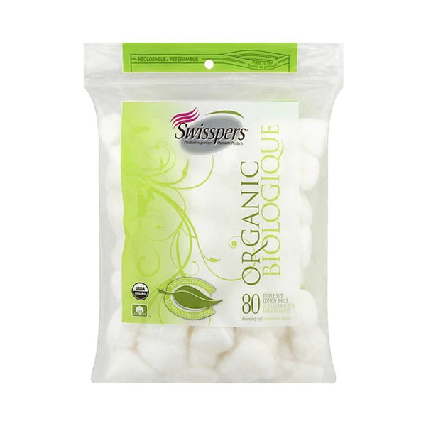 Swisspers Organic Cotton Balls - 80 Count