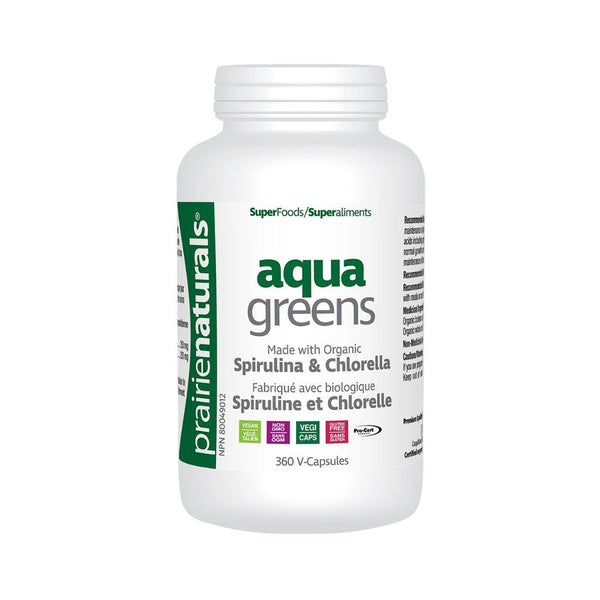 Prairie Naturals Aqua Greens (Spirulina & Chlorella) - 360 V-Capsules