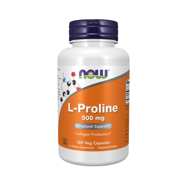 Now L-Proline (500 mg) - 120 Vegetarian Capsules