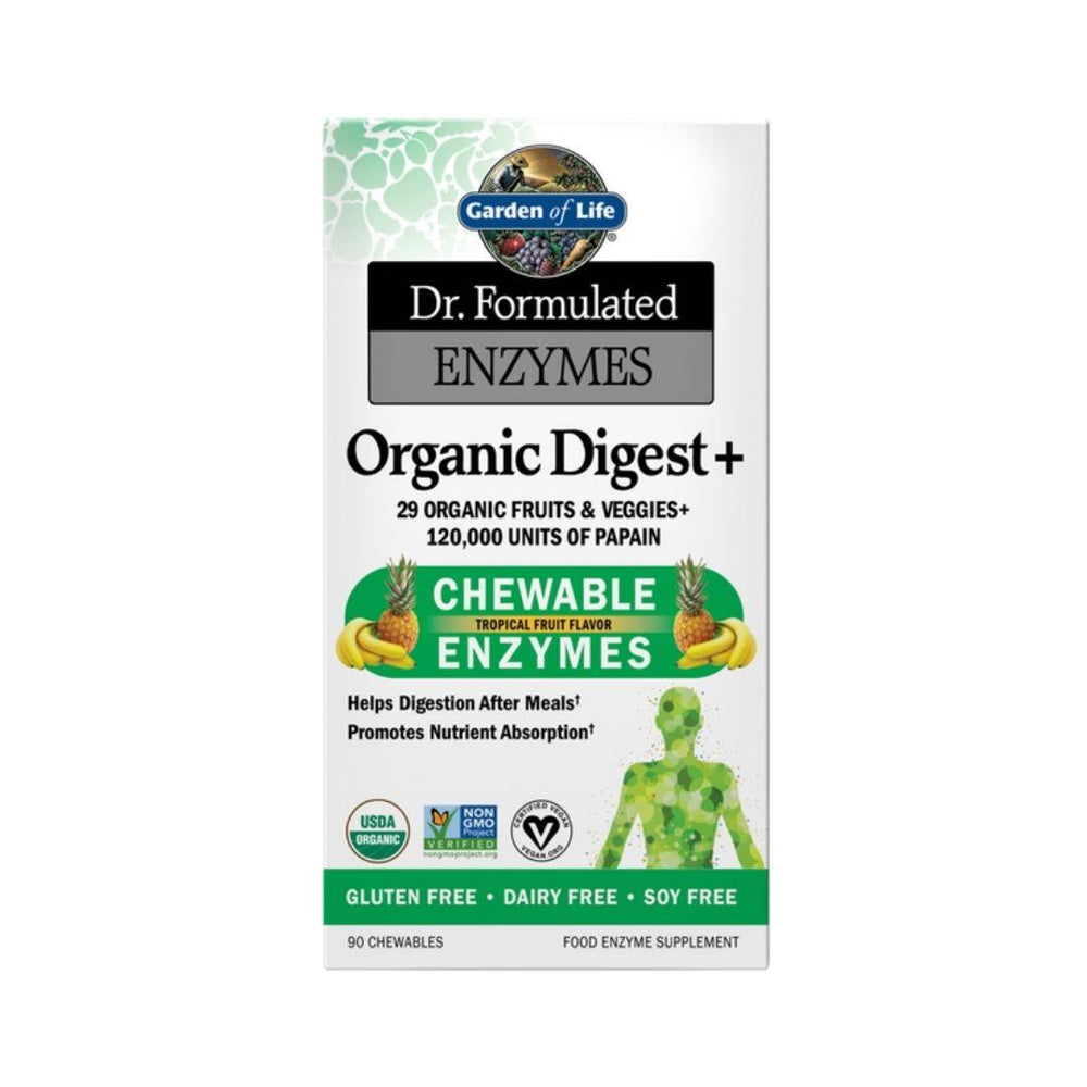 Garden of Life Dr. Formulated Enzymes Organic Digest+ - 90 Chewable Tablets